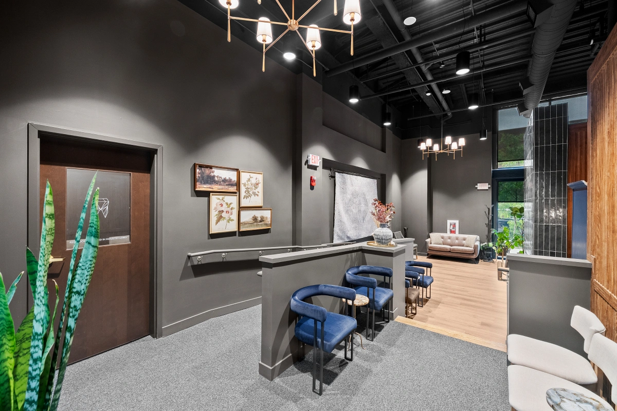 Interior design of Omni Dental clinic showing modern reception and treatment areas