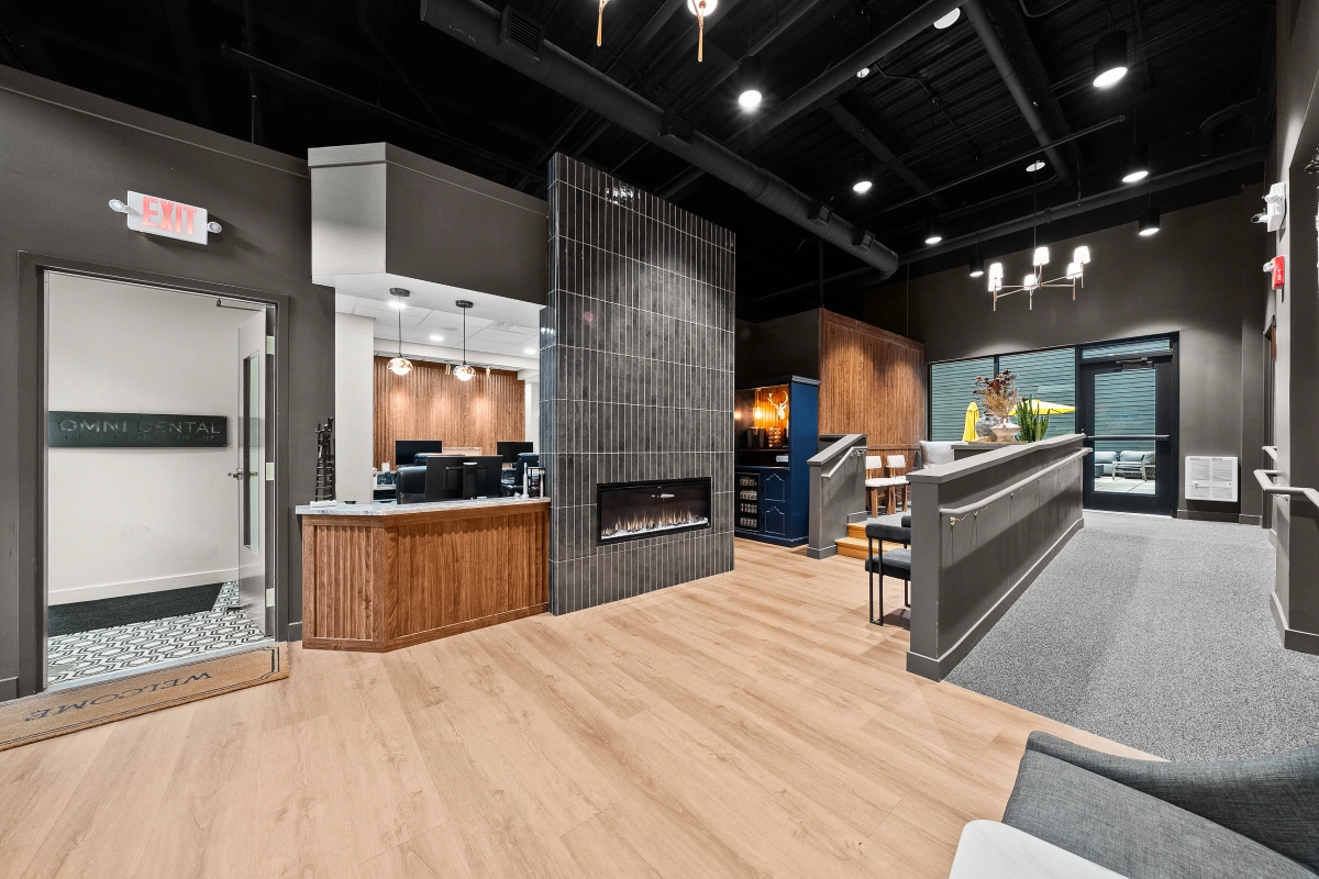 Wide interior view of Omni Dental dental office